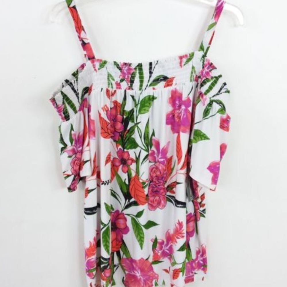 NWT! INC Blouse Cold Shoulder Floral Top